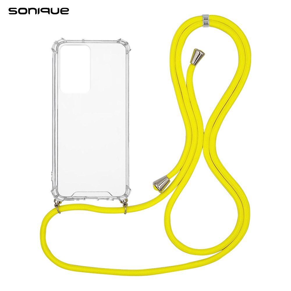 Θήκη Σιλικόνης με Κορδόνι Sonique Armor Clear Xiaomi Redmi Note 11 Pro Plus 5G Κίτρινο
