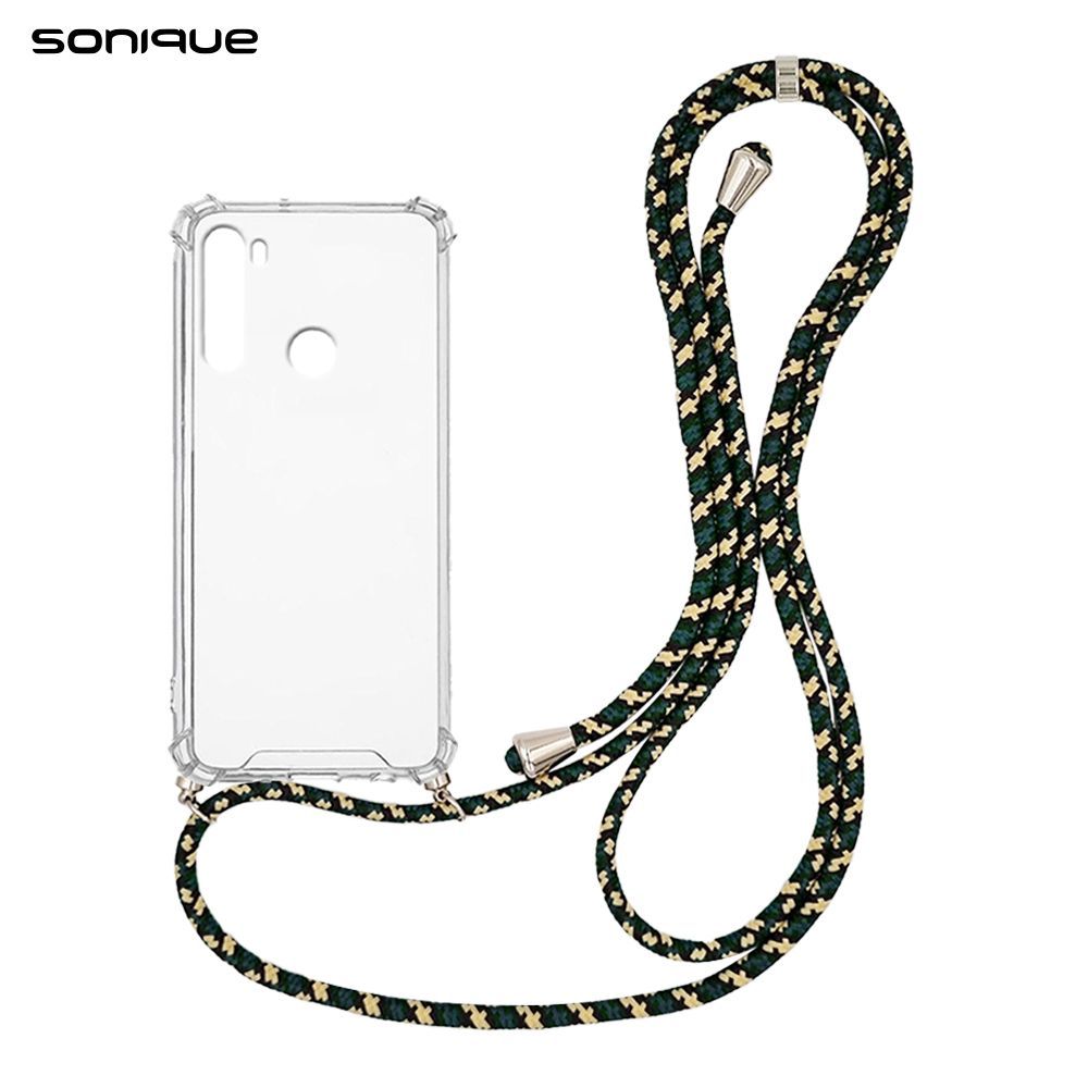 Θήκη Σιλικόνης με Κορδόνι Sonique Armor Clear Xiaomi Redmi Note 8T Rainbow Πράσινο