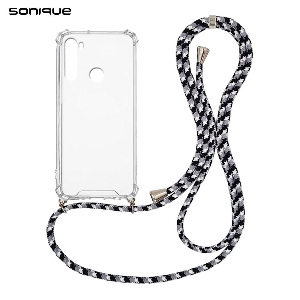 Θήκη Σιλικόνης με Κορδόνι Sonique Armor Clear Xiaomi Redmi Note 8T Rainbow Μαύρο