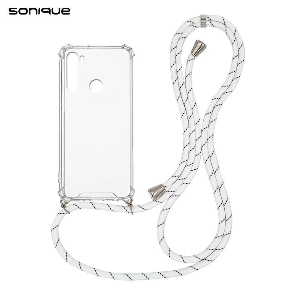 Θήκη Σιλικόνης με Κορδόνι Sonique Armor Clear Xiaomi Redmi Note 8T Rainbow Λευκό
