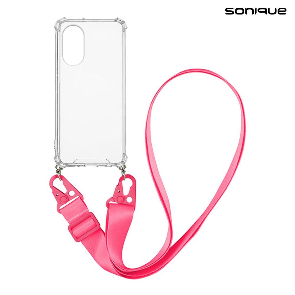 Θήκη Σιλικόνης με Strap Sonique Armor Clear Huawei Nova 9 SE Φούξια