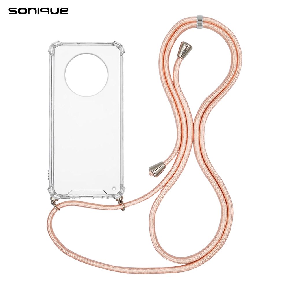 Θήκη Σιλικόνης με Κορδόνι Sonique Armor Clear Huawei Nova Y90 Ροζ Σατινέ