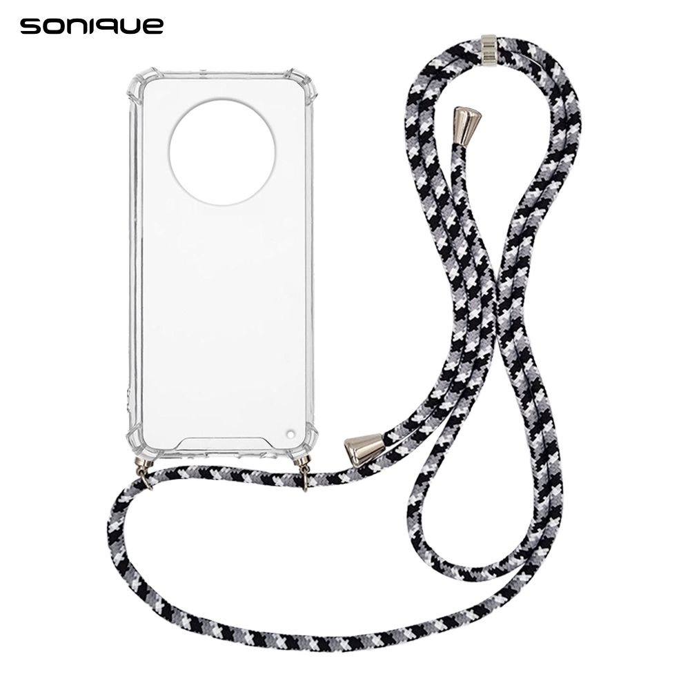 Θήκη Σιλικόνης με Κορδόνι Sonique Armor Clear Huawei Nova Y90 Rainbow Μαύρο