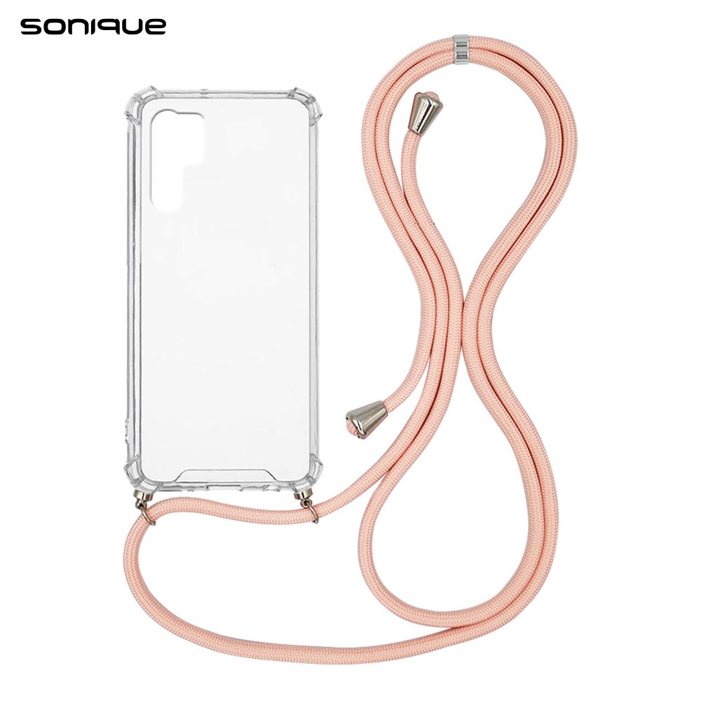 Θήκη Σιλικόνης με Κορδόνι Sonique Armor Clear Huawei P30 Pro Ροζ