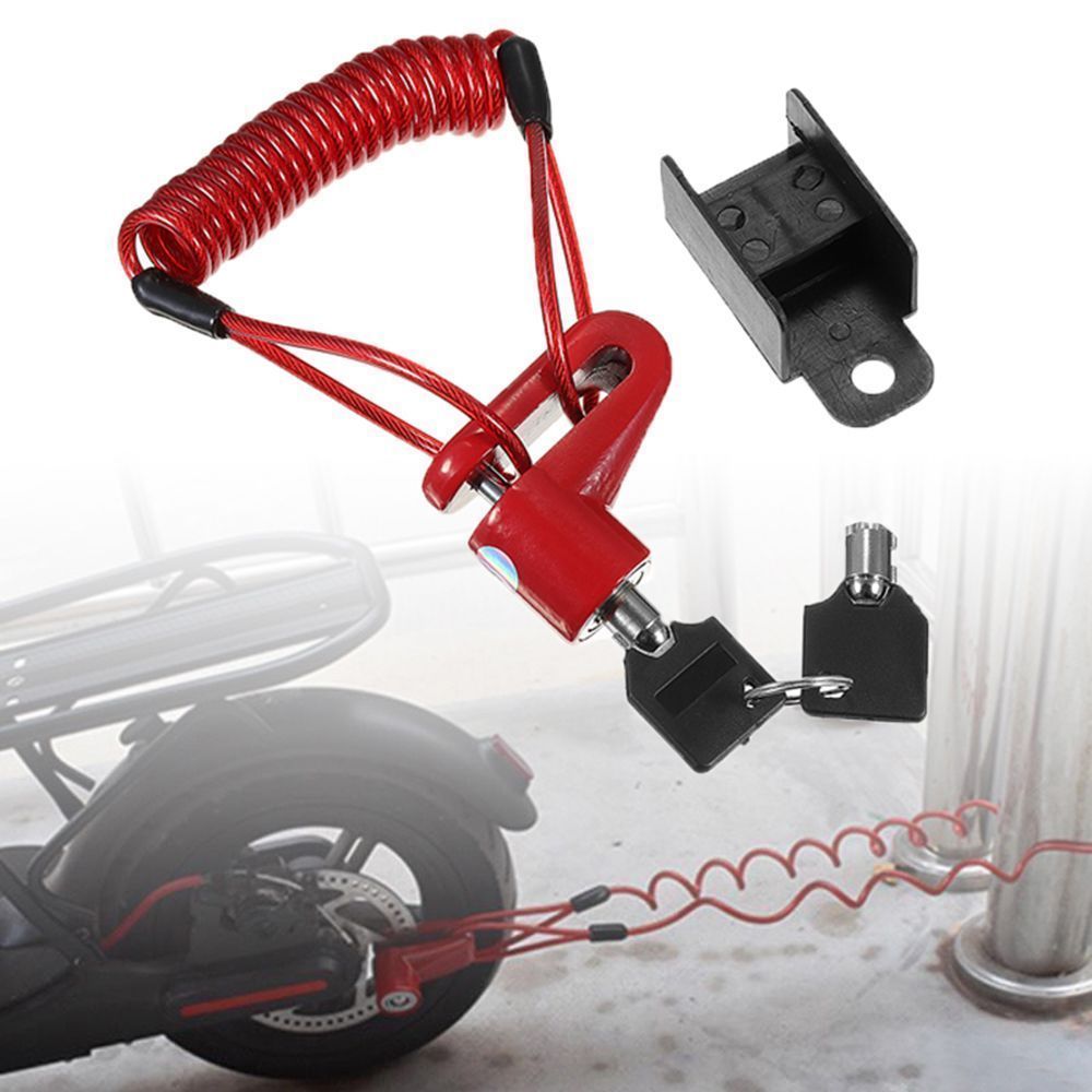 Set Λουκέτο Δισκόφρενου για Electric Scooter & Καλώδιο υπενθύμισης Κόκκινο