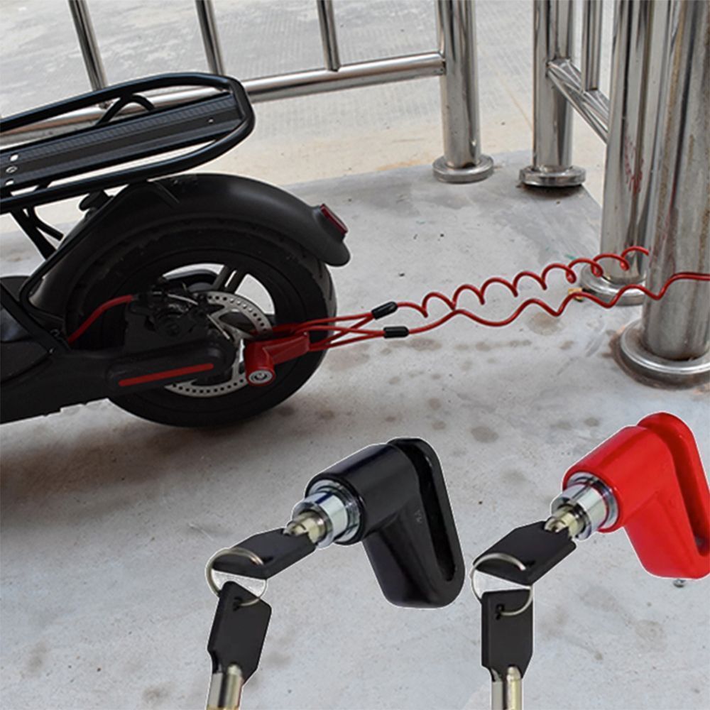Set Λουκέτο Δισκόφρενου για Electric Scooter & Καλώδιο υπενθύμισης Μαύρο