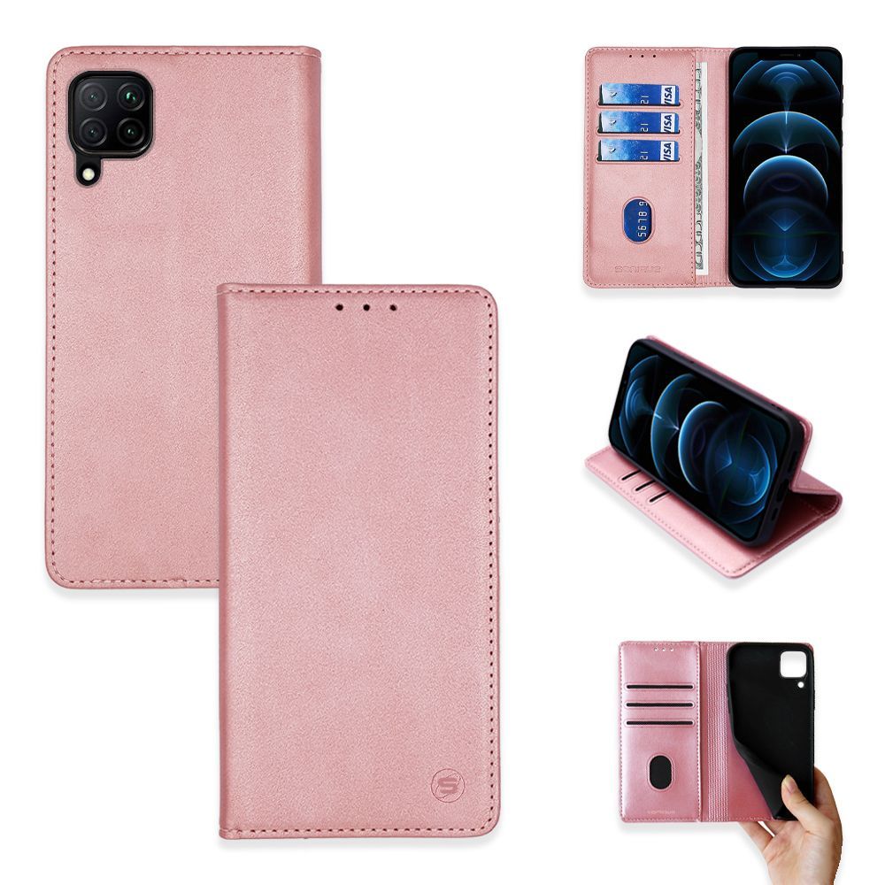 Θήκη Πορτοφόλι Vintage Magnet Wallet Sonique Huawei P40 Lite Ροζ Χρυσό