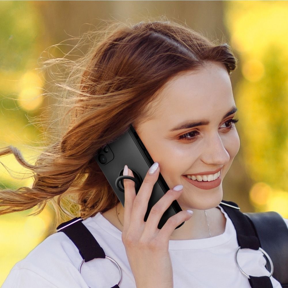 Θήκη Σιλικόνης Ring Case Samsung Galaxy A52 4G/5G / Galaxy A52s 5G Μαύρο