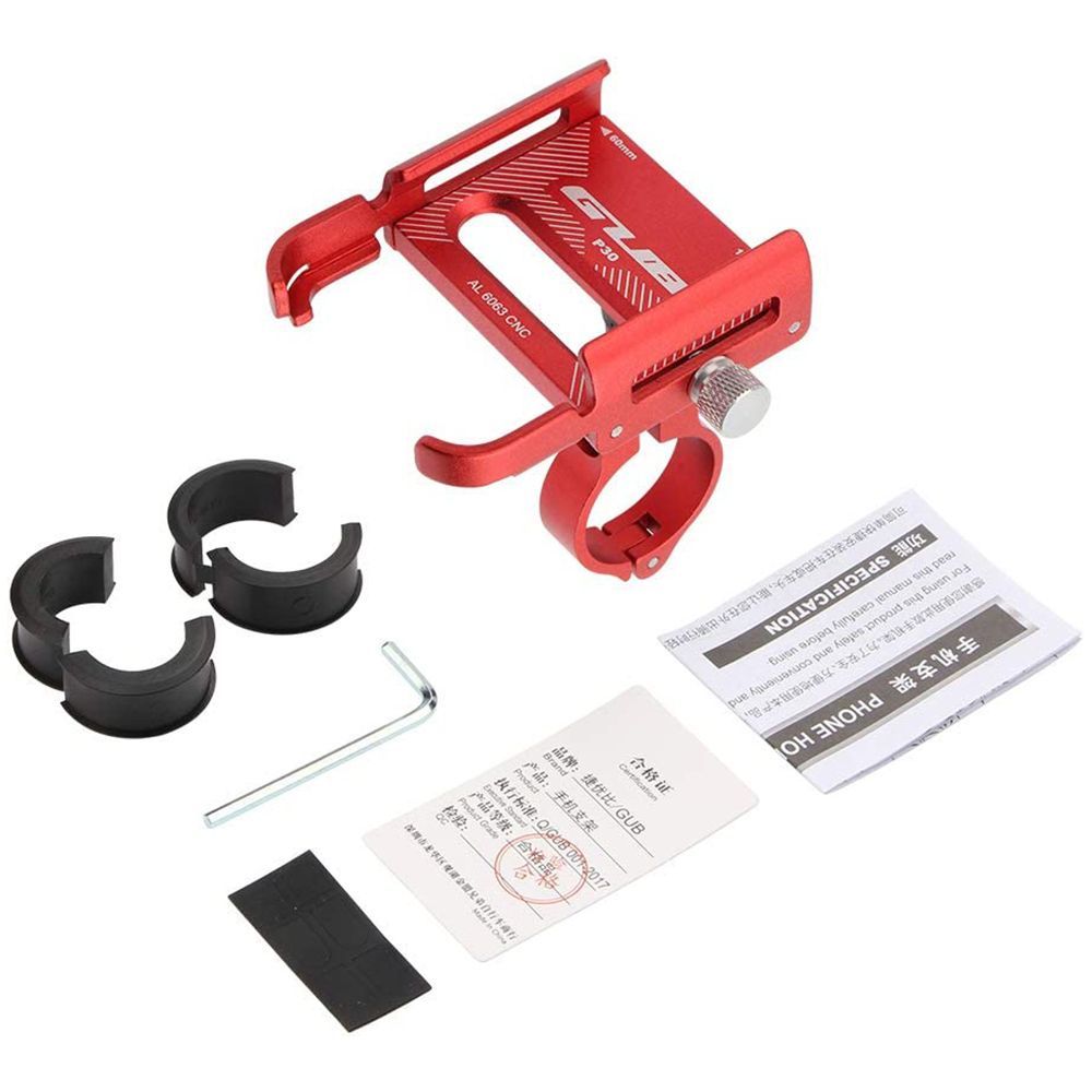 Μεταλική Βάση Κινητού για e-Scooter / Bike Gub-P30 3.5"-7.5" Κόκκινο