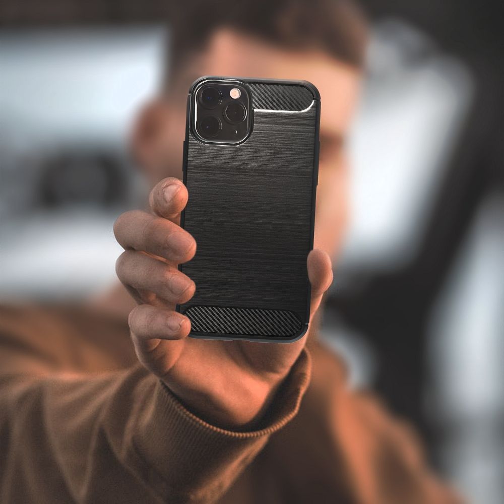 Θήκη Σιλικόνης Sonique Carbon Brushed Huawei P30 Lite Μαύρο