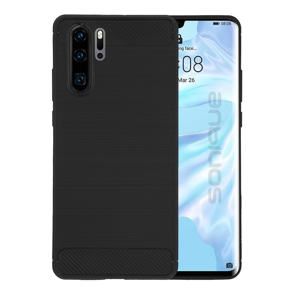Θήκη Σιλικόνης Sonique Carbon Brushed Huawei P30 Pro Μαύρο