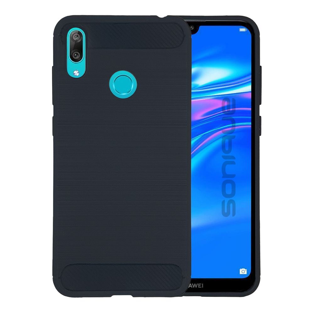 Θήκη Σιλικόνης Sonique Carbon Brushed Huawei Y7 2019 Μπλέ