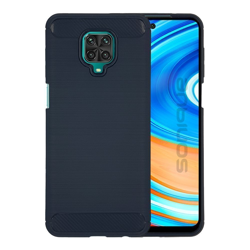 Θήκη Σιλικόνης Sonique Carbon Brushed Xiaomi Redmi Note 9S/9 Pro Μπλέ