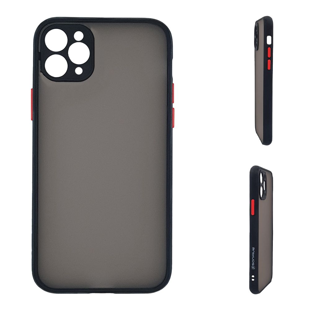 Θήκη Σιλικόνης Color Button Bumper Sonique Apple iPhone 11 Pro Max Μαύρο