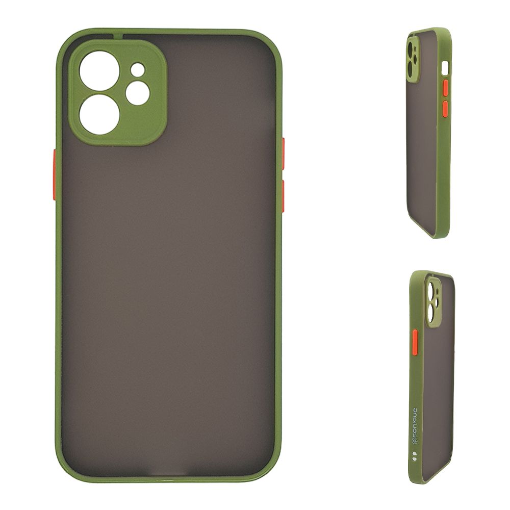 Θήκη Σιλικόνης Color Button Bumper Sonique Apple iPhone 12 Πράσινο Ανοιχτό