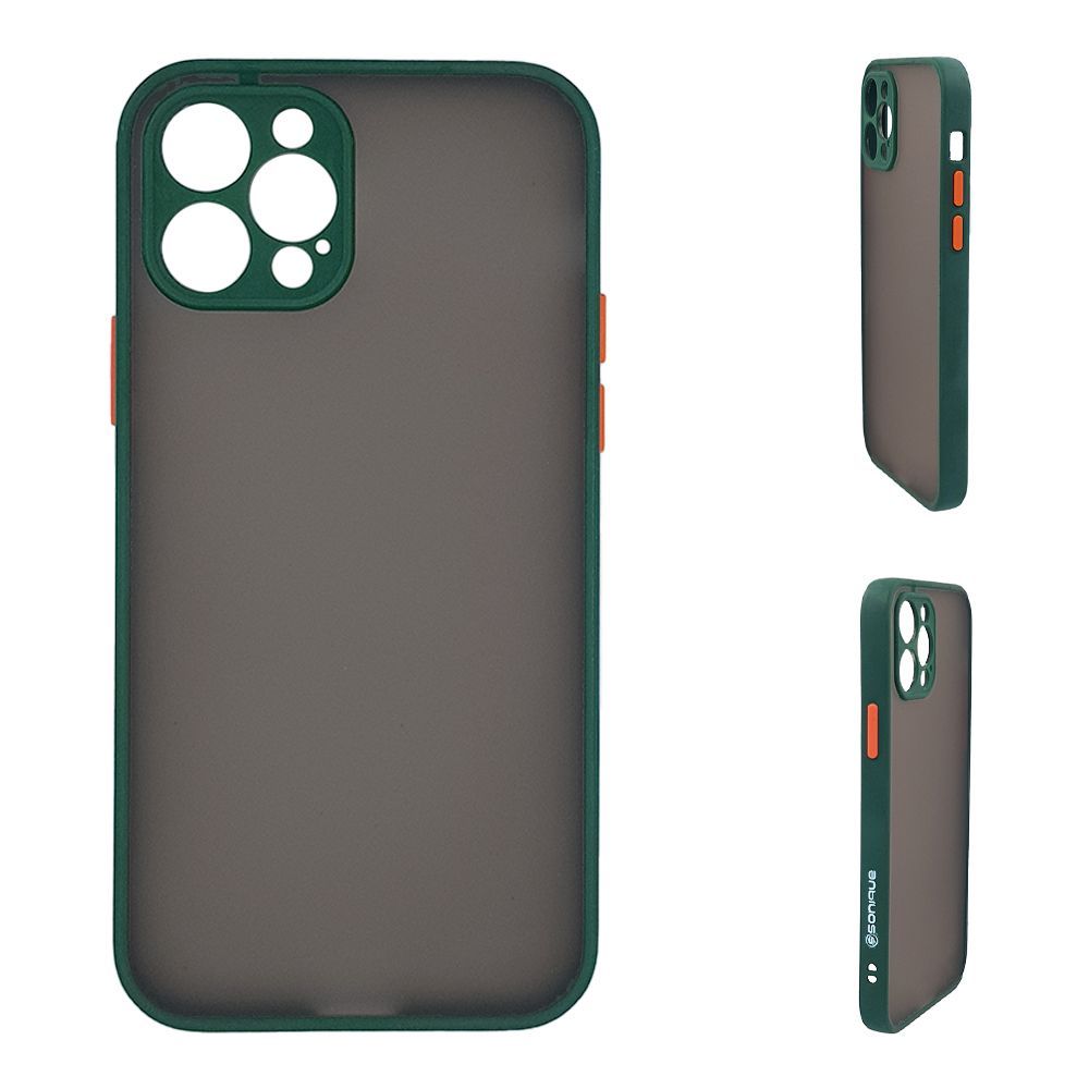 Θήκη Σιλικόνης Color Button Bumper Sonique Apple iPhone 12 Pro Max Πράσινο Σκούρο