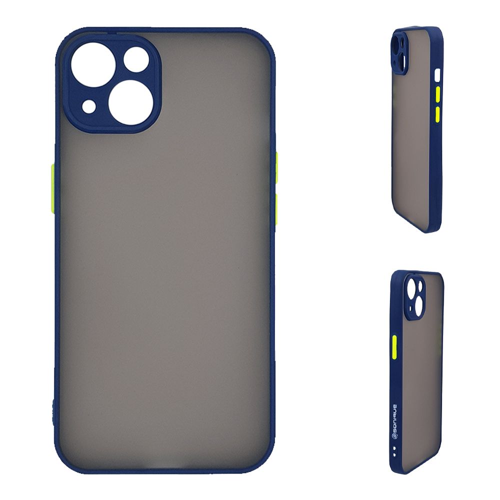 Θήκη Σιλικόνης Color Button Bumper Sonique Apple iPhone 14 Μπλέ