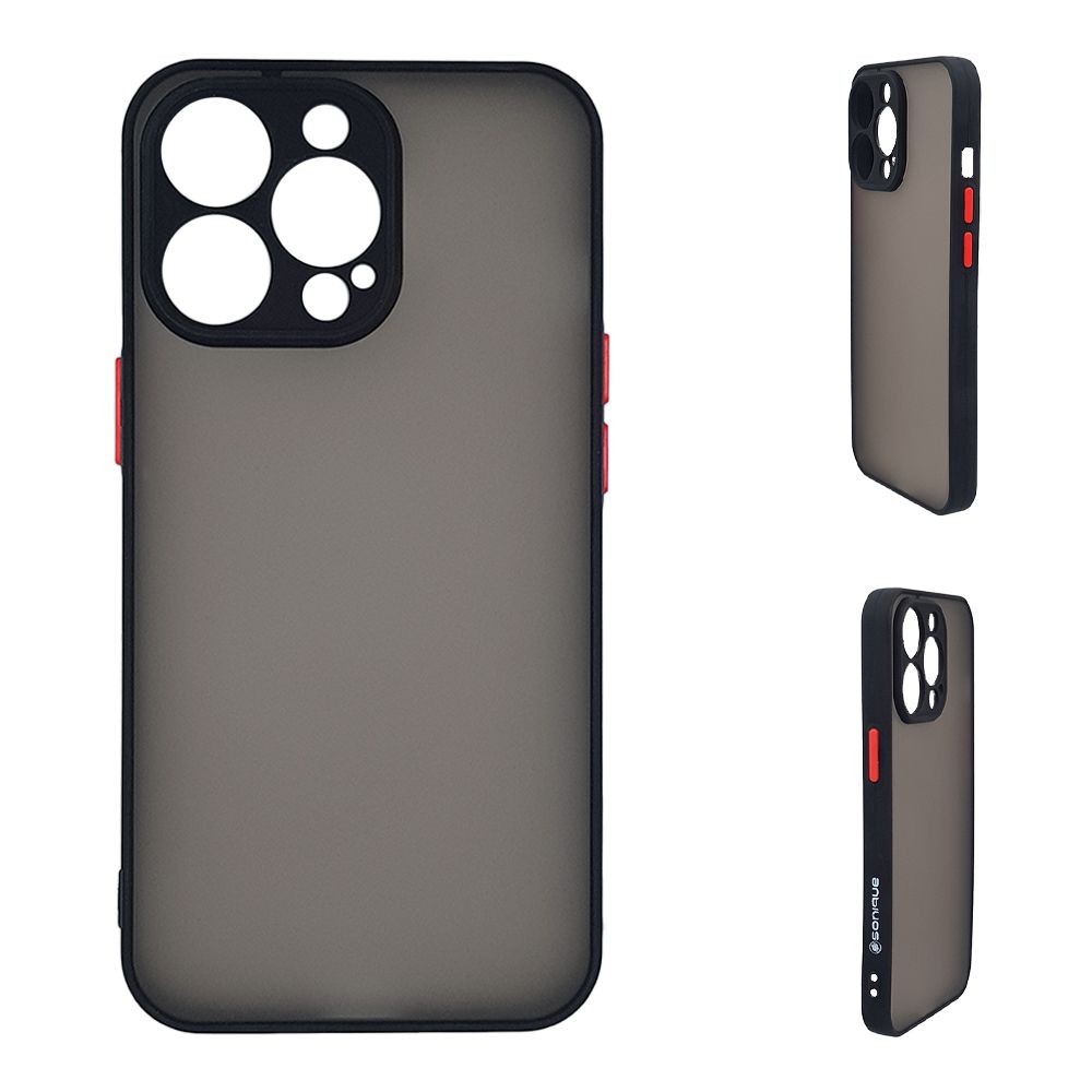 Θήκη Σιλικόνης Color Button Bumper Sonique Apple iPhone 14 Pro Μαύρο