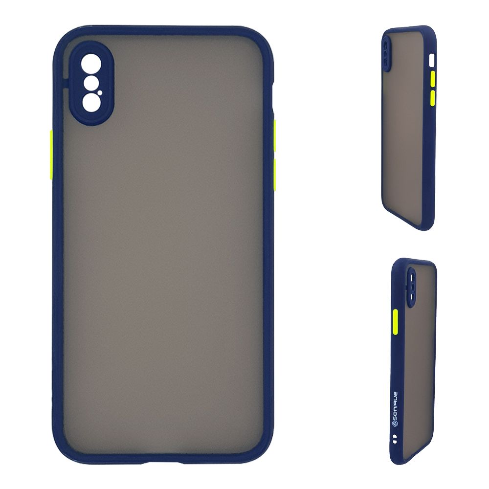 Θήκη Σιλικόνης Color Button Bumper Sonique Apple iPhone X / iPhone XS Μπλέ