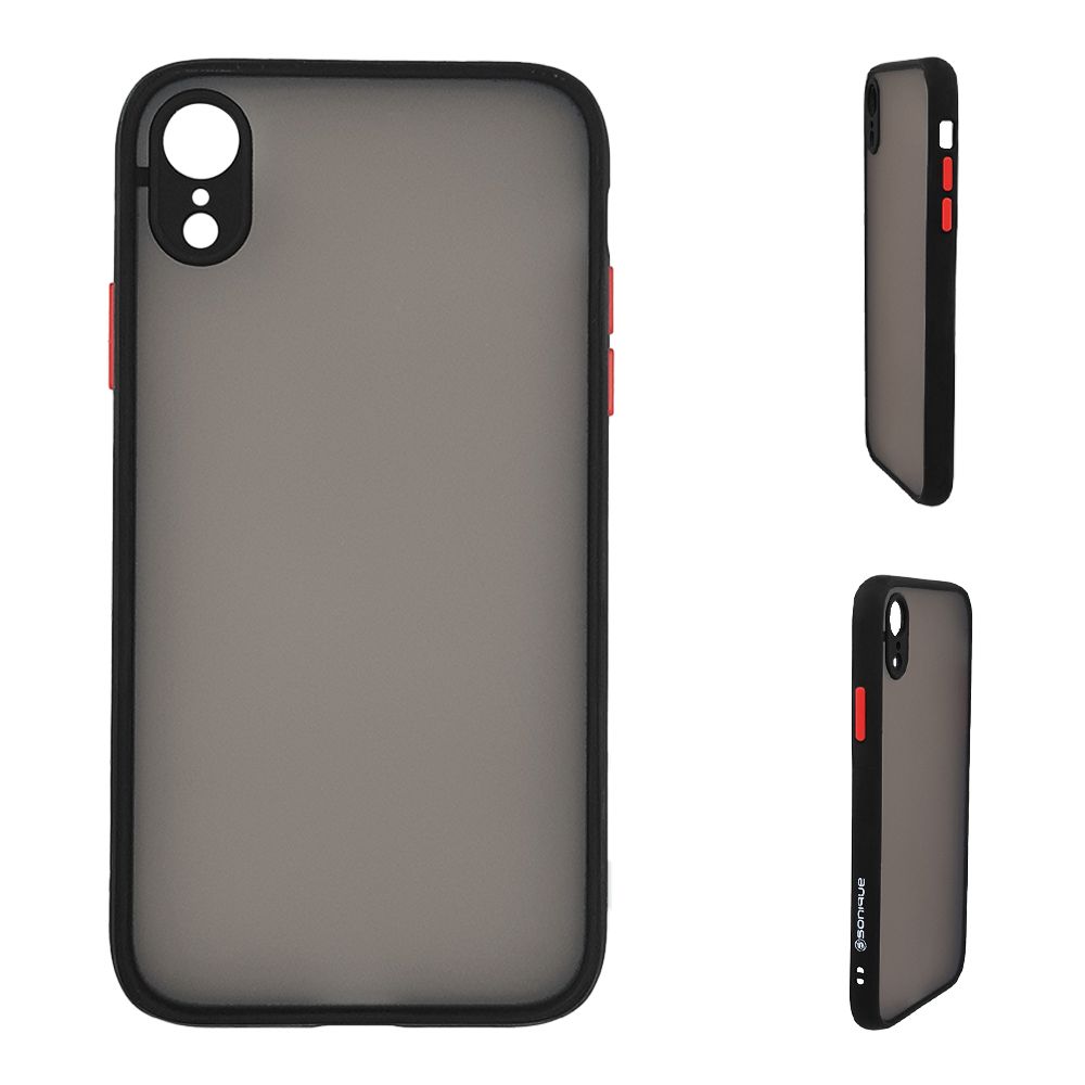 Θήκη Σιλικόνης Color Button Bumper Sonique Apple iPhone XR Μαύρο