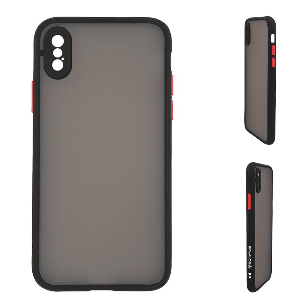 Θήκη Σιλικόνης Color Button Bumper Sonique Apple iPhone XS MAX Μαύρο