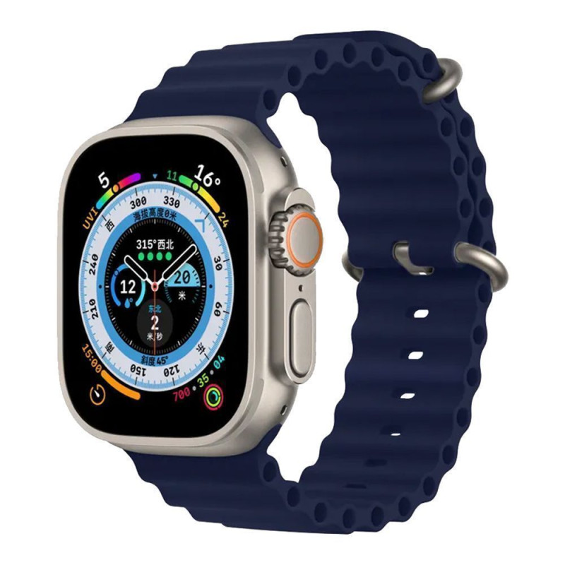 Λουράκι Σιλικόνης Ocean Band Sonique για Apple Watch (42/44/45/46/49MM) Μπλε Σκούρο