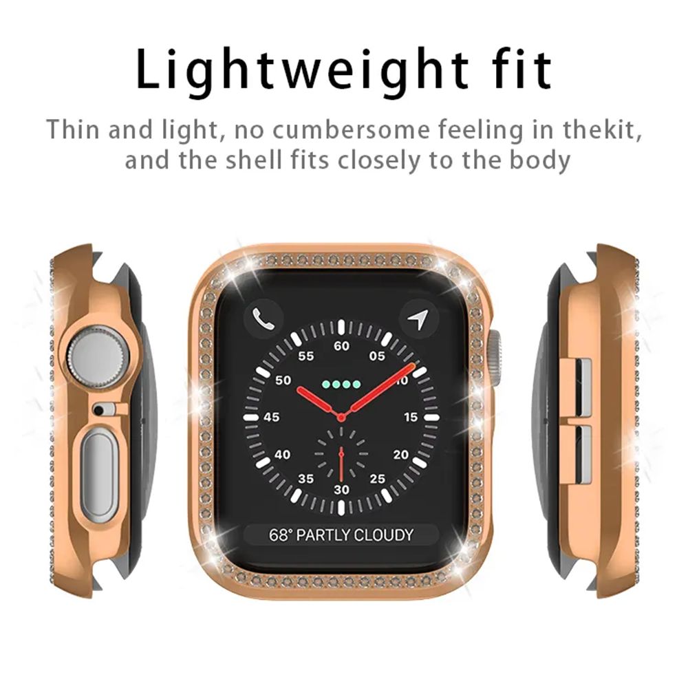 Θήκη Προστασία Luxury Diamond PC + Tempered Glass Sonique για Apple Watch 1/2/3 38 mm Ασημί