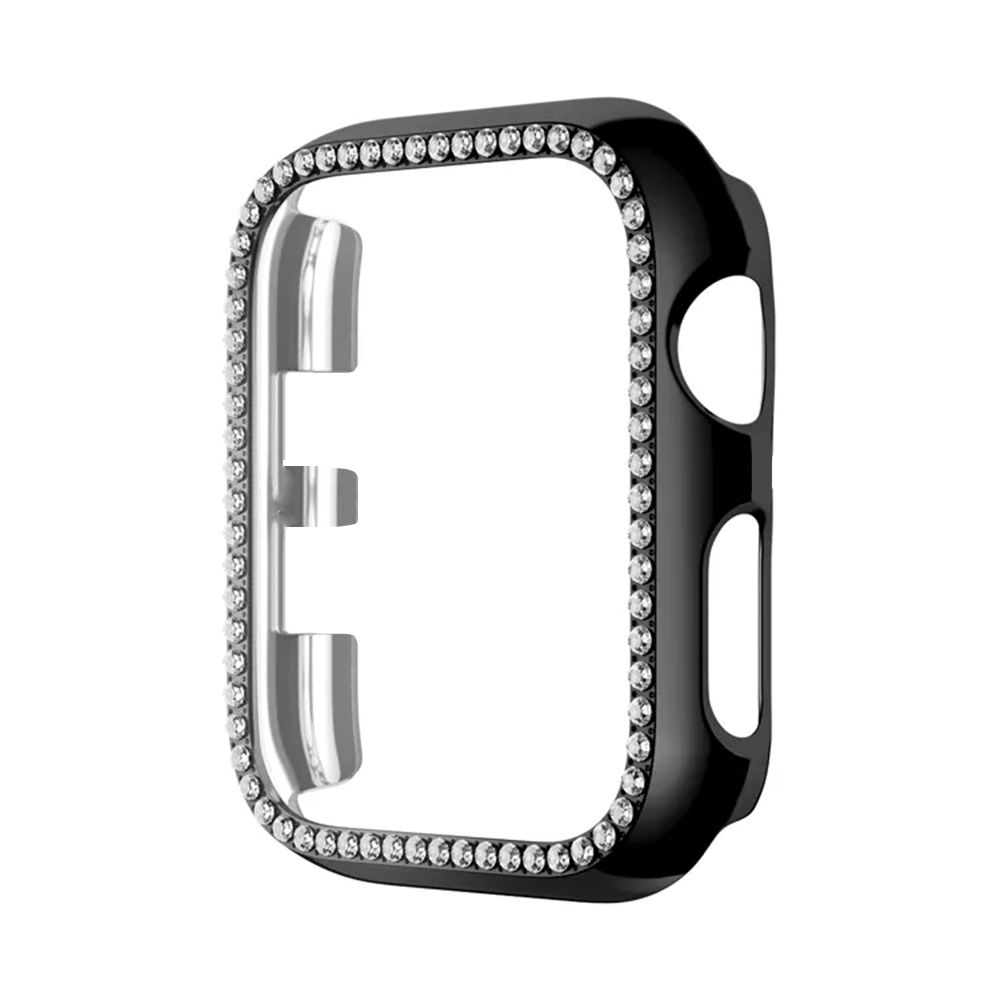 Θήκη Προστασία Luxury Diamond PC + Tempered Glass Sonique για Apple Watch 1/2/3 38 mm Μαύρο
