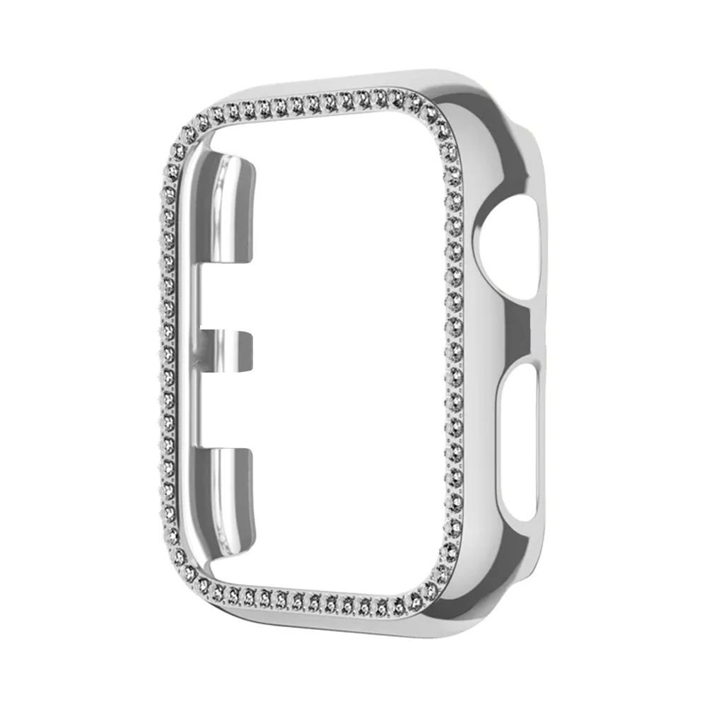 Θήκη Προστασία Luxury Diamond PC + Tempered Glass Sonique για Apple Watch 1/2/3 42mm Ασημί
