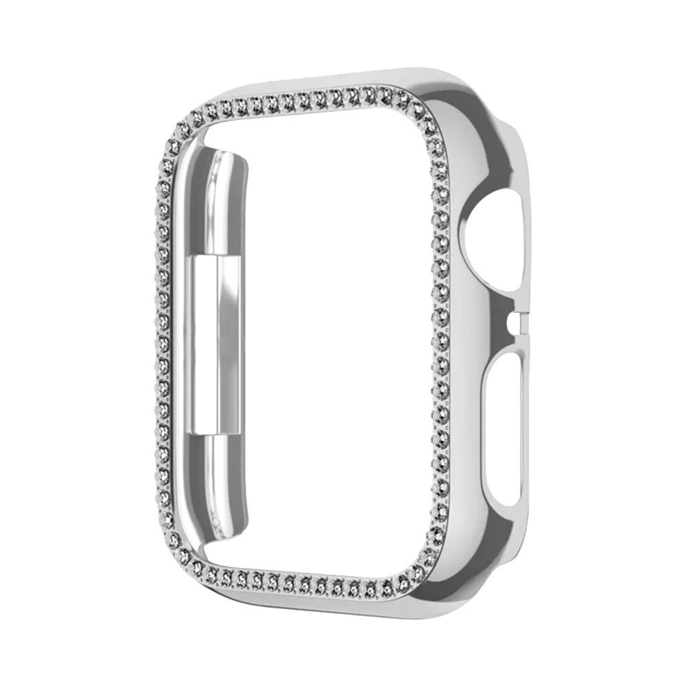 Θήκη Προστασία Luxury Diamond PC + Tempered Glass Sonique για Apple Watch 7/8/9 45mm Ασημί