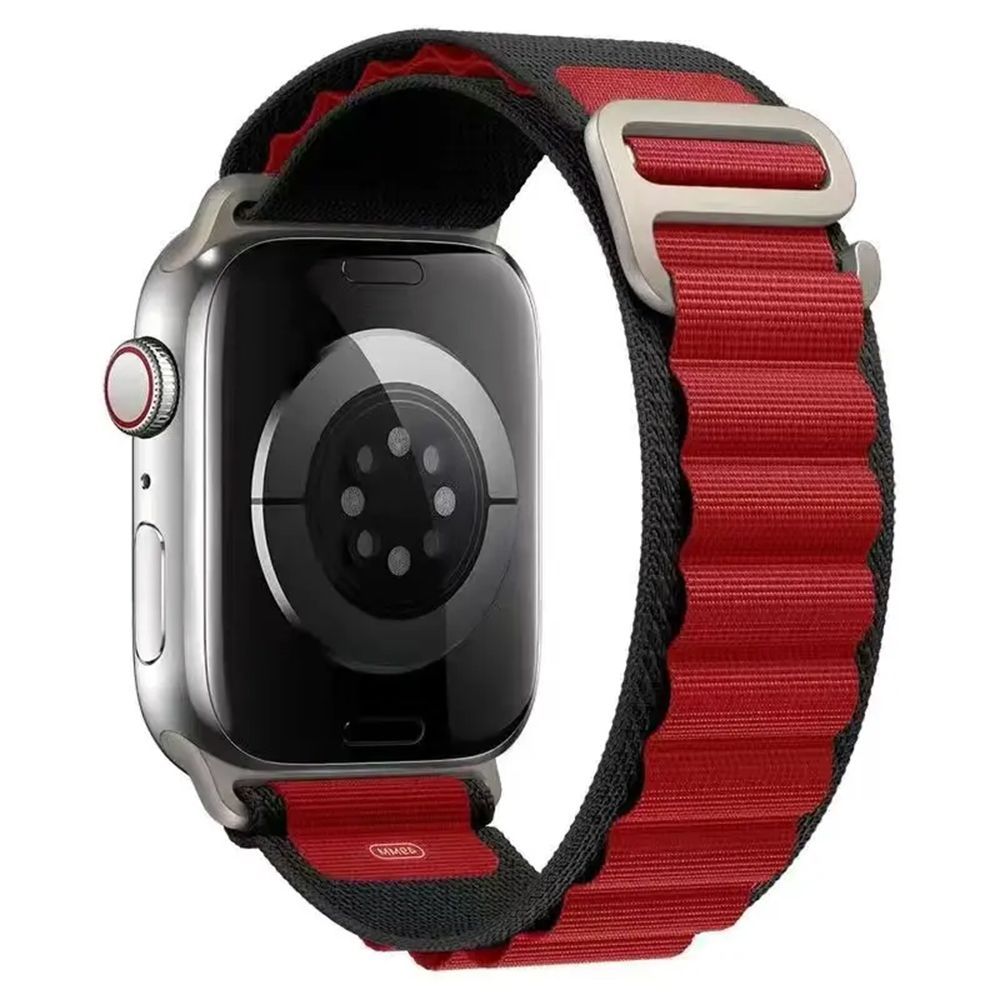 Λουράκι Nylon Alpine Loop Band Sonique για Apple Watch (42/44/45/46/49MM) Μαύρο / Κόκκινο