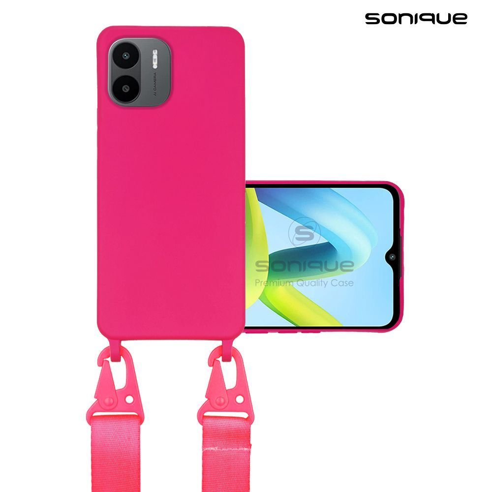 Θήκη Σιλικόνης με Strap CarryHang Sonique Xiaomi Redmi A1 / Redmi A2 Φούξια