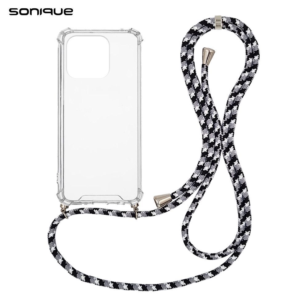Θήκη Σιλικόνης με Κορδόνι Sonique Armor Clear Xiaomi Redmi 12C Rainbow Μαύρο