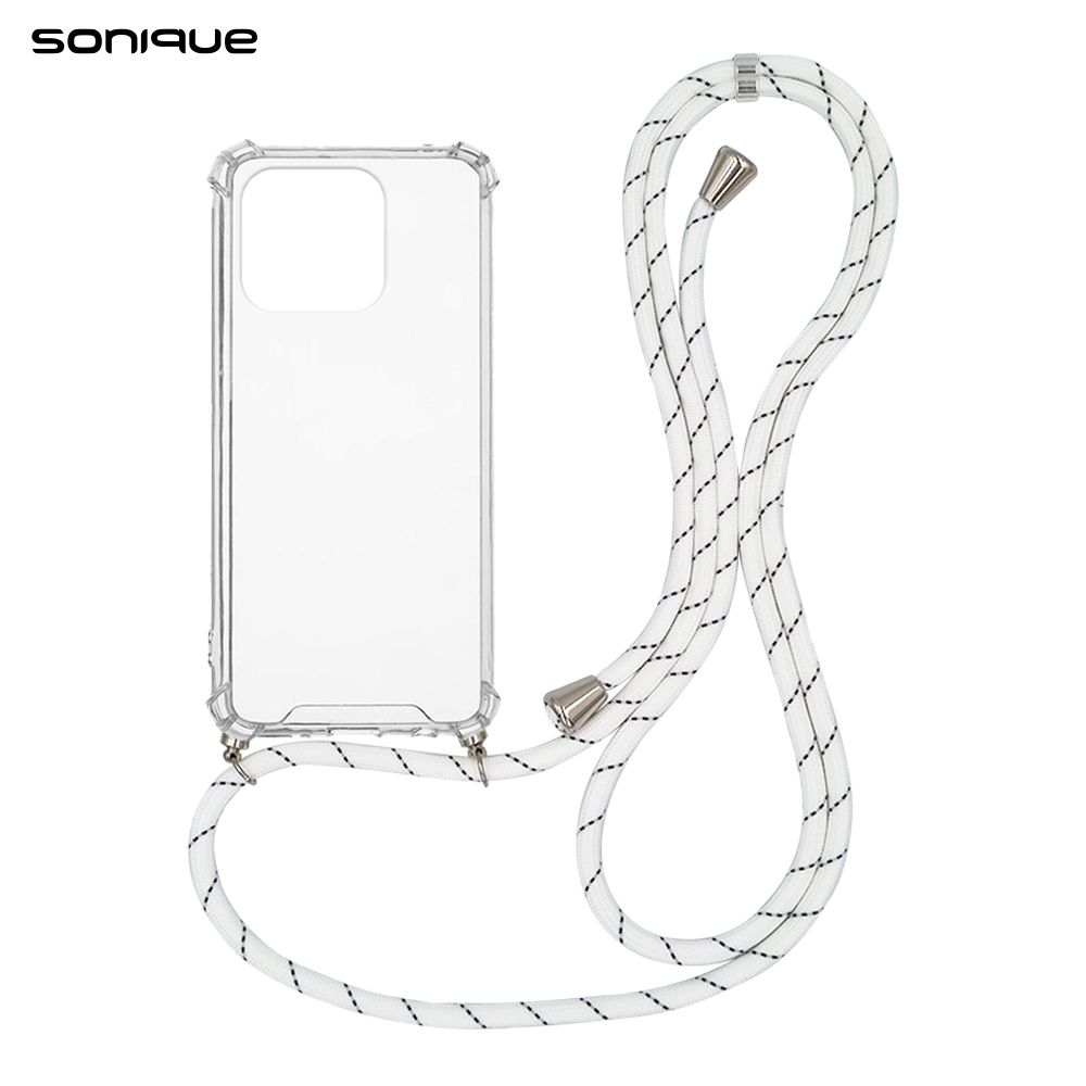 Θήκη Σιλικόνης με Κορδόνι Sonique Armor Clear Xiaomi Redmi 12C Rainbow Λευκό