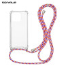 Θήκη Σιλικόνης με Κορδόνι Sonique Armor Clear Xiaomi Redmi 12C Rainbow Κοραλλί