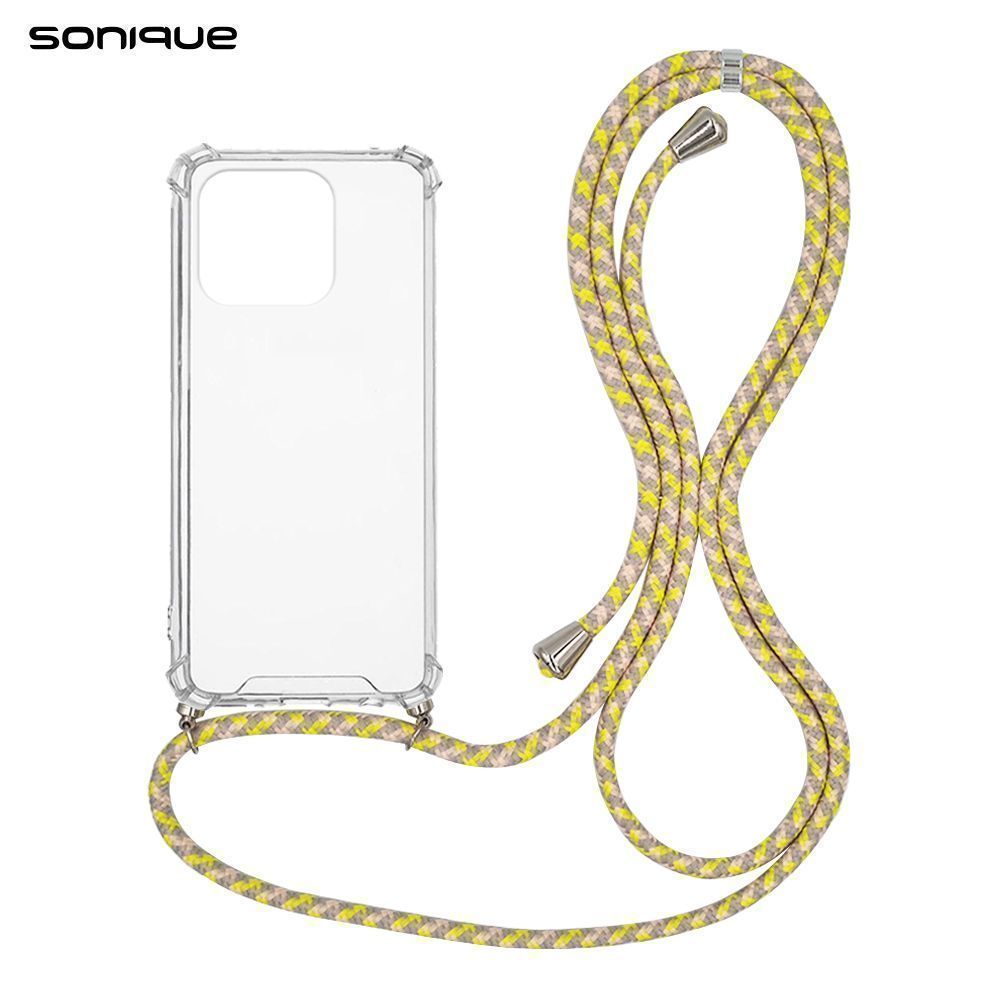 Θήκη Σιλικόνης με Κορδόνι Sonique Armor Clear Xiaomi Redmi 12C Rainbow Κίτρινο