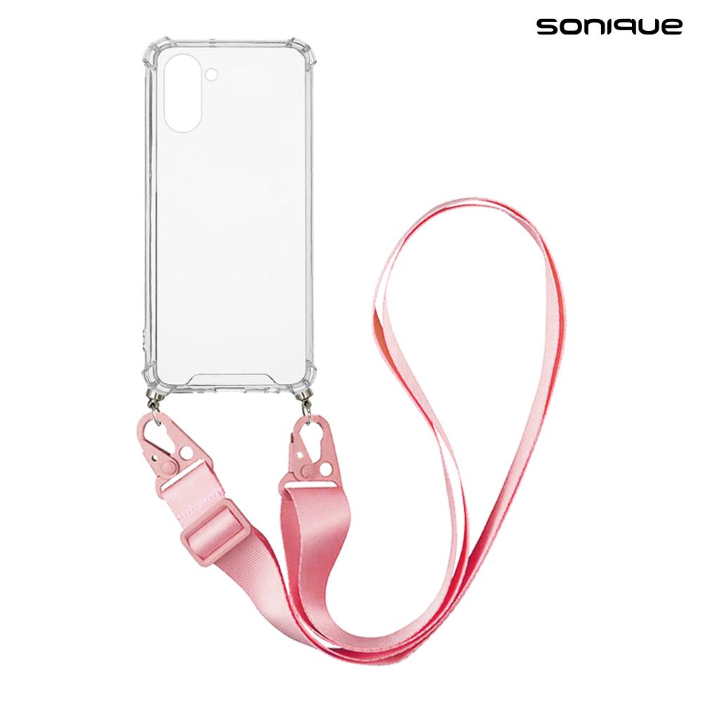 Θήκη Σιλικόνης με Strap Sonique Armor Clear Realme 10 4G Ροζ