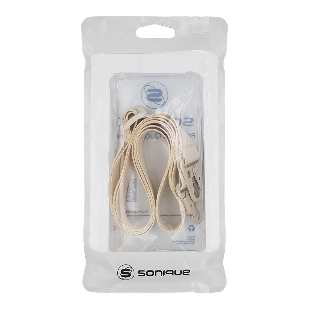 Θήκη Σιλικόνης με Strap Sonique Armor Clear Realme C30 Μπεζ