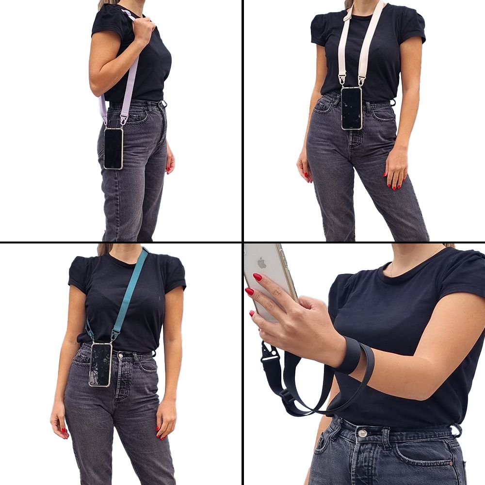 Θήκη Σιλικόνης με Strap Sonique Armor Clear Realme C30 Ροζ