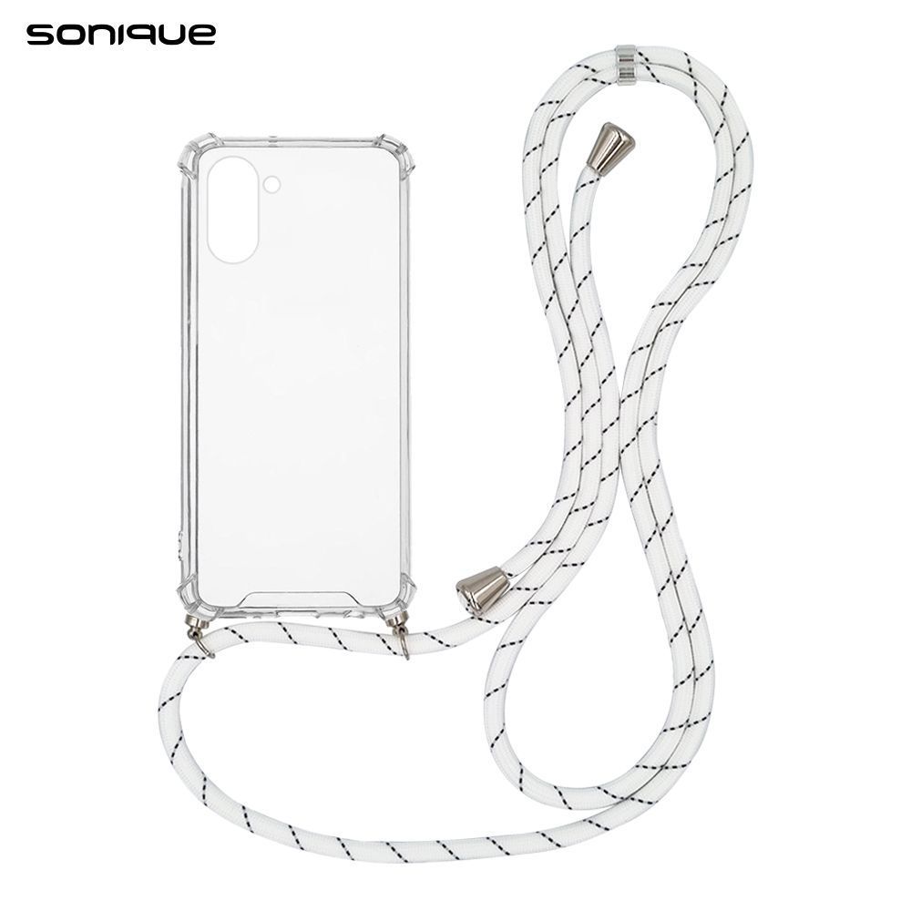 Θήκη Σιλικόνης με Κορδόνι Sonique Armor Clear Realme 10 4G Rainbow Λευκό