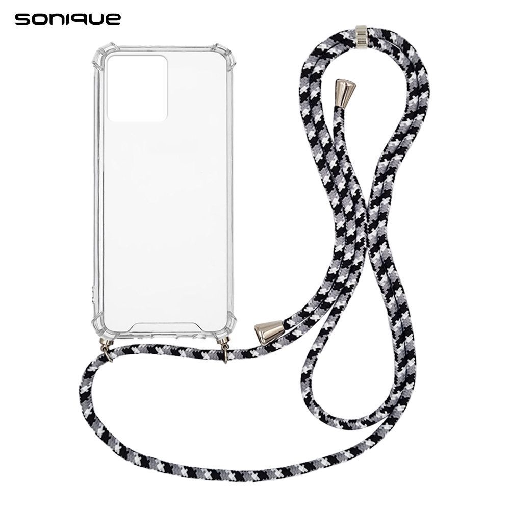 Θήκη Σιλικόνης με Κορδόνι Sonique Armor Clear Realme C30 Rainbow Μαύρο