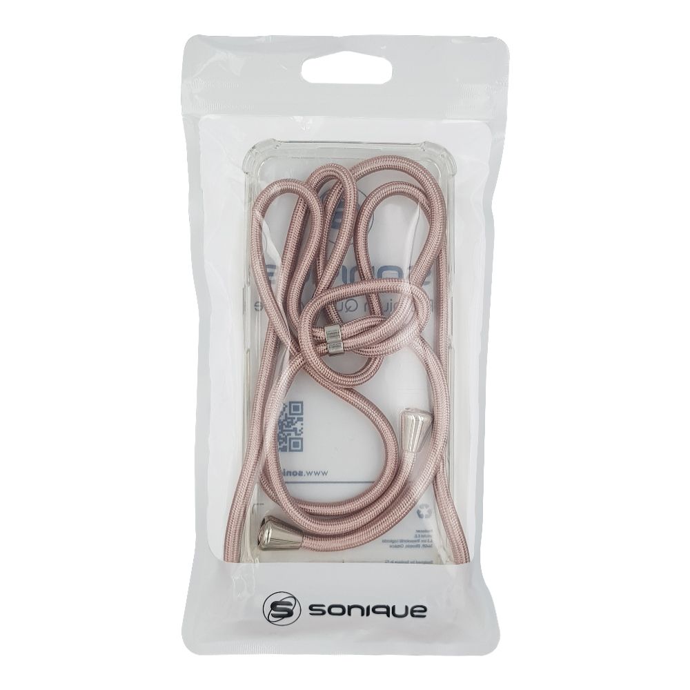 Θήκη Σιλικόνης με Κορδόνι Sonique Armor Clear Realme C55 Ροζ Χρυσό Σατινέ
