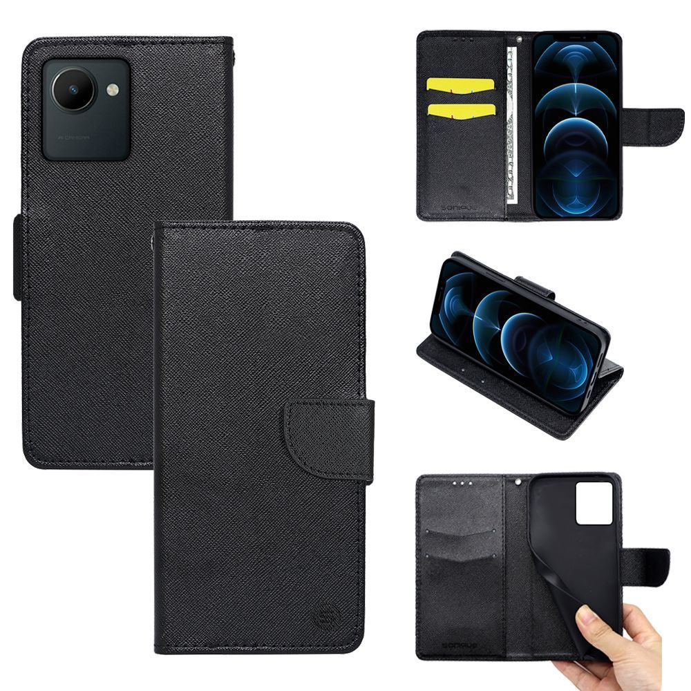 Θήκη Πορτοφόλι Sonique Trend Wallet Realme C30 Μαύρο