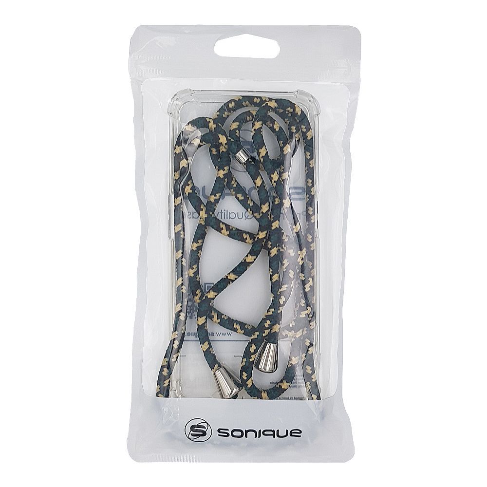 Θήκη Σιλικόνης με Κορδόνι Sonique Armor Clear Apple iPhone 15 Plus Rainbow Πράσινο