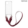 Θήκη Σιλικόνης με Strap Sonique Armor Clear Apple iPhone 15 Plus Μπορντό