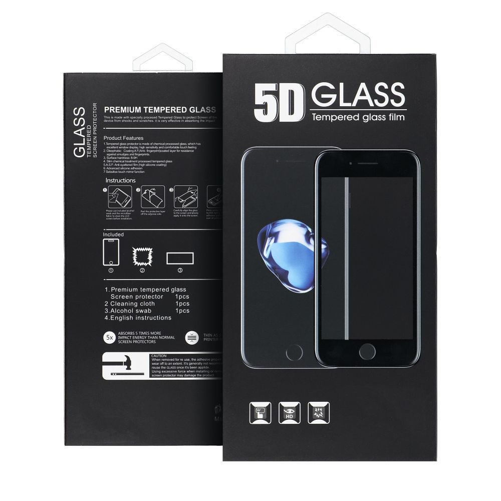 5D Full Glue 9H Tempered Glass Xiaomi Redmi Note 12 Pro 5G / Redmi Note 12 Pro Plus 5G / Poco X5 Pro Μαύρο