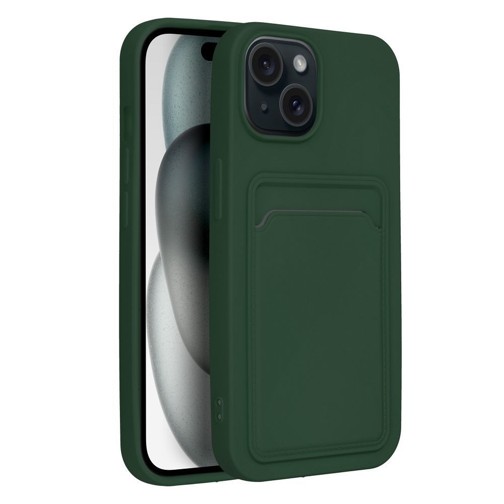 Θήκη Σιλικόνης Sonique Card Case Apple iPhone 15 Πράσινο Σκούρο