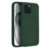 Θήκη Σιλικόνης Sonique Card Case Apple iPhone 15 Πράσινο Σκούρο