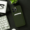 Θήκη Σιλικόνης Sonique Card Case Apple iPhone 15 Πράσινο Σκούρο