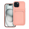 Θήκη Σιλικόνης Sonique Card Case Apple iPhone 15 Ροζ